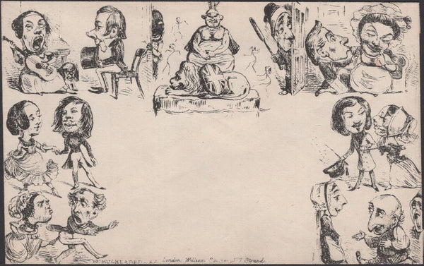 135440 1840 ORIGINAL SPOONER CARICATURE NO.1 WITH SCENES OF COURTSHIP OR FLIRTATION.