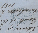 135455 1857 MAIL BANK OF ENGLAND, MANCHESTER TO KILMARNOCK WITH DIE 2 1D PL.27 (SG40) 'MANCHESTER/498' SPOON TYPE D3 (RA82).