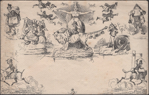 135459 CIRCA 1890 'FORES'S COMIC ENVELOPE NO.1' BY LEECH DERAEDEMAEKER RE-PRINT.