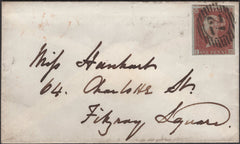 135478 1853 MAIL USED IN LONDON WITH 1D PL.155 (SG8)(ID) IN STATE ONE.