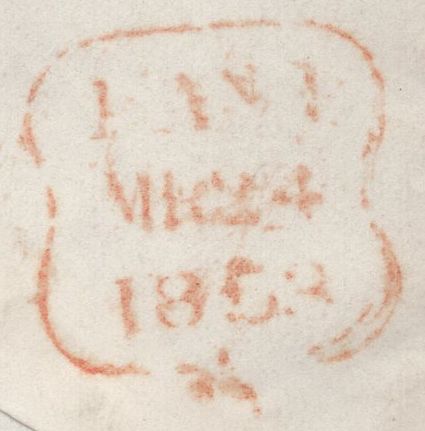 135478 1853 MAIL USED IN LONDON WITH 1D PL.155 (SG8)(ID) IN STATE ONE.