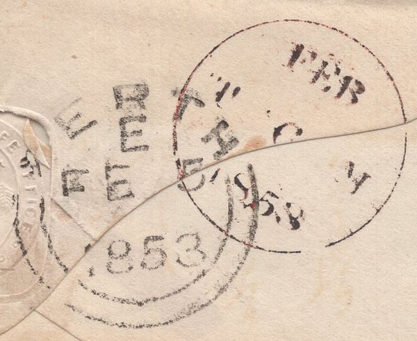 135484 1853 MAIL PERTH TO EDINBURGH WITH 1D PL.153 (SG8)(TF).