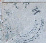 135489 1850 MAIL SNAITH, EAST YORKS TO STAMFORD WITH 1D (SG8) AND 'SNAITH' UDC (YK2786).