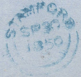 135489 1850 MAIL SNAITH, EAST YORKS TO STAMFORD WITH 1D (SG8) AND 'SNAITH' UDC (YK2786).