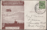 135502 1911 FIRST OFFICIAL U.K. AERIAL POST LONDON POST CARD IN BROWN TO NORTH FINCHLEY.