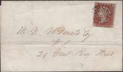 135515 1842 LETTER USED IN EDINBURGH WITH 1D PL.21 (SG8)(IC DOUBLE 'C' SPEC BS10ba).
