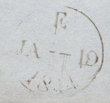 135516 1844 MAIL LONDON TO NEWPORT, SHROPSHIRE WITH 1D PL.34 (SG8) CANCELLED LONDON No.7 IN MALTESE CROSS (SPEC B1ug).