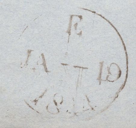 135516 1844 MAIL LONDON TO NEWPORT, SHROPSHIRE WITH 1D PL.34 (SG8) CANCELLED LONDON No.7 IN MALTESE CROSS (SPEC B1ug).