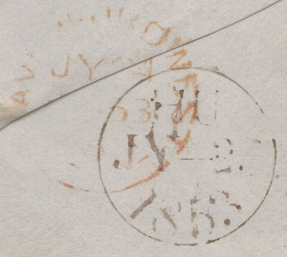 135517 1853 MAIL LONDON TO HAVERFORDWEST WITH 1D PL.163 (SG8)(OD).