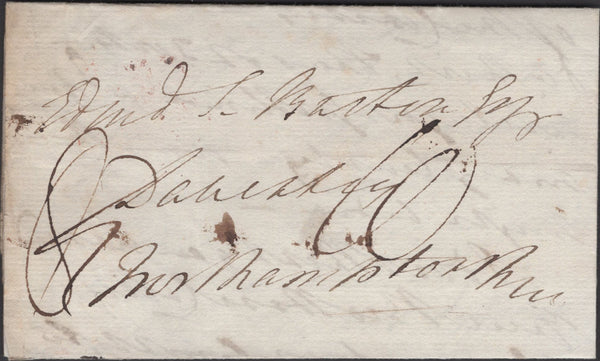 135528 1821 MAIL DALHAM, SUFFOLK TO DAVENTRY WITH 'NEWMARKET/62' MILEAGE MARK (SK277).