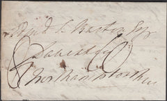 135528 1821 MAIL DALHAM, SUFFOLK TO DAVENTRY WITH 'NEWMARKET/62' MILEAGE MARK (SK277).