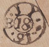 135530 1791 MAIL NEWMARKET, SUFFOLK TO LONDON WITH 'NEW/MARKET' TWO LINE HAND STAMP (SK271).