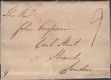 135534 1831 MAIL GLASTON, RUTLAND TO LONDON WITH 'Uppingham' HAND STAMP (RU34).