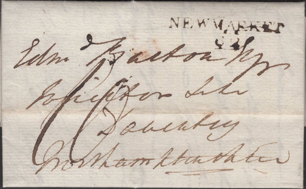 135543 1812 MAIL DALHAM HALL, NEWMARKET TO DAVENTRY WITH 'NEWMARKET/62' MILEAGE MARK (SK277).