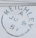 135550 1858 MAIL LONDON TO KEIGHLEY, YORKSHIRE, RE-DIRECTED TO HALIFAX WITH 'BRICK-LANE' UDC.
