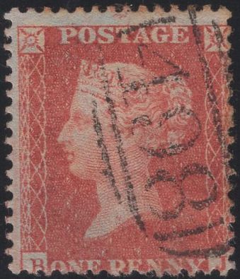 135552 1856 DIE 2 1D PL.34 (BJ) IN A FINE ORANGE-RED SHADE (SG33 SPEC C8(5).