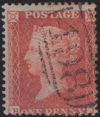 135552 1856 DIE 2 1D PL.34 (BJ) IN A FINE ORANGE-RED SHADE (SG33 SPEC C8(5).