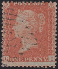 135561 1856 DIE 2 1D PL.35 (GI) FINE ORANGE-BROWN SHADE (SG33 SPEC C8(5).