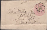 135578 1843 1D PINK ENVELOPE LONDON TO CORNWALL WITH LONDON NUMBER '9' IN MALTESE CROSS.