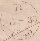 135578 1843 1D PINK ENVELOPE LONDON TO CORNWALL WITH LONDON NUMBER '9' IN MALTESE CROSS.
