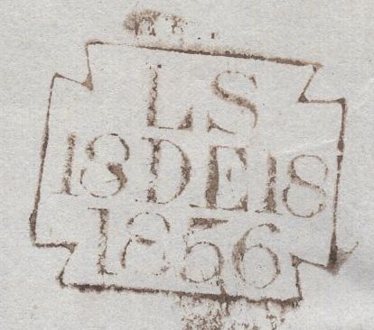 135587 1856 MAIL LONDON TO EXETER WITH 1D PL.37 (SG29)(BC) PRINTED CONTENT 'EXETER AND EXMOUTH RAILWAY'.