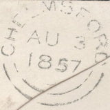 135597 1857 MAIL CHELMSFORD, ESSEX TO BLACKHEATH WITH DIE 2 1D PL.37 (SG29)(MI).