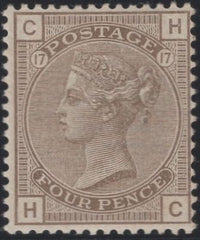 135665 1880 4D GREY-BROWN PL.17 (SG160) VERY FINE MINT.
