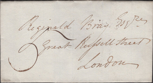 135670 1829 MAIL ESHER, SURREY TO LONDON WITH 'ESHER' HORSESHOE HAND STAMP (SY265).