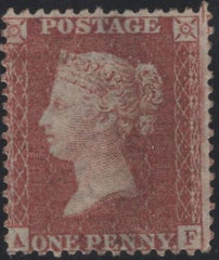 135733 1856 DIE 2 1D PL.25 (SG29)(AF) GOOD UNUSED, MISSING IMPRIMATUR LETTERING.