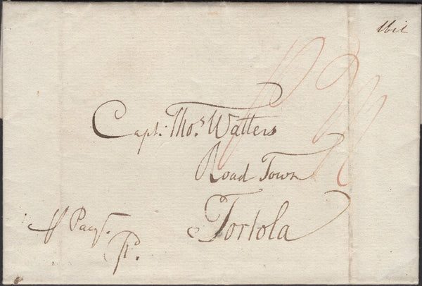 135755 1811 MAIL LIVERPOOL TO 'Capt. Watters, Tortola' BRITISH VIRGIN ISLES.