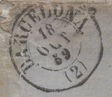 135772 1859 MAIL BRISTOL TO BARCELONA WITH CIRCULAR 'PAID/AT/BRISTOL' HAND STAMP (BS162).