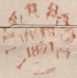 135788 1831 MAIL WOODSIDE (BIRKENHEAD) TO DONCASTER WITH VARIOUS HAND STAMPS INCLUDING 'WOODSIDE' HAND STAMP (LL538) FLEURONS NOT VISIBLE.