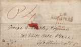 135791 1840 ENTIRE LETTER MAILED 10th JAN 1840, FIRST DAY UNIFORM PENNY POST USED IN LONDON AT HIGHER RATE OF 4d 1 OZ TO 2 OUNCE, REDIRECTED TO STOW, MISSENT TO DAVENTRY.