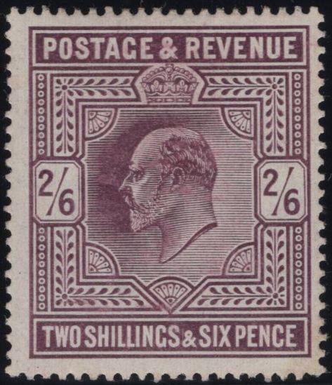 135800 1905 2s6d DULL PURPLE ON CHALK-SURFACED PAPER (SG262) FINE MINT EXAMPLE.