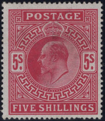 135803 1902 5s BRIGHT CARMINE (SG263) MINT EXAMPLE.