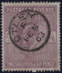 135805 1902 2s6d LILAC (SG260) SUPERB USED.