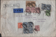 135842 1926 AIR MAIL LONDON TO COLOMBIA WITH VARIOUS KGV ISSUES.