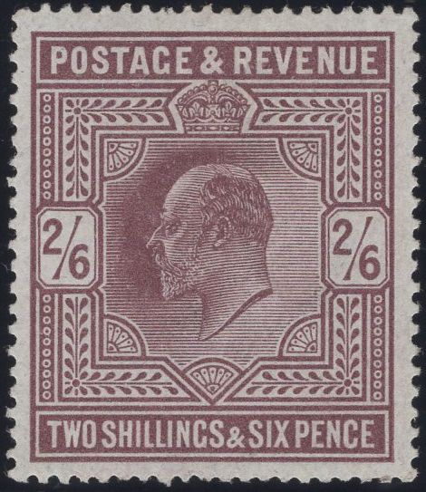135966 1911 2/6 DULL REDDISH-PURPLE (SG316) FINE MINT.