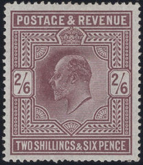 135966 1911 2/6 DULL REDDISH-PURPLE (SG316) FINE MINT.