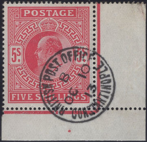 135967 1912 5S CARMINE (SG318) SUPERB USED IN CONSTANTINOPLE.