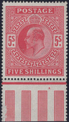135972 1912 5S CARMINE (SG318) FINE MINT EXAMPLE.