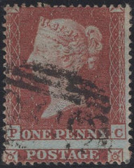 136042 1854 DIE 1 1D RES.PL.1 (SG17)(PC) 'LONG STAMP'.