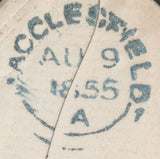 136084 1855 MAIL WOLVERHAMPTON TO MACCLESFIELD WITH 1D (SG22) 'WOLVERHAMPTON/905' SPOON TYPE 'A' (RA125).