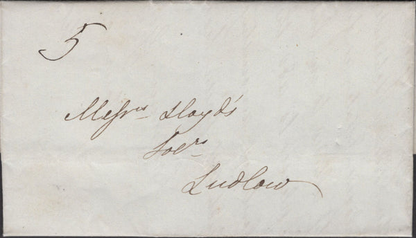 136086 1838 MAIL KNIGHTON, HEREFORD TO LUDLOW WITH 'KNIGHTON' UDC (HF204).