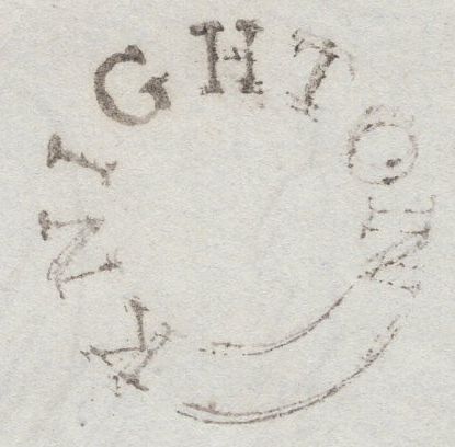 136086 1838 MAIL KNIGHTON, HEREFORD TO LUDLOW WITH 'KNIGHTON' UDC (HF204).