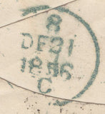 136090 1856 MAIL BIRKENHEAD TO DUBLIN WITH 1D (SG29) 'BIRKENHEAD/74' SPOON (RA1).