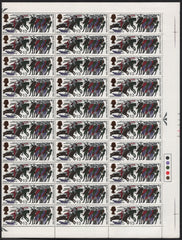 136109 1966 1/3 BATTLE OF HASTINGS COMPLETE SHEET OF 60, STAMP 7/2 WITH VARIETY 'CLUB FLAW' (SG712b).
