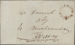 136172 1802 MAIL MINEHEAD, SOMERSET TO WIVELISCOMBE WITH 'NORTH PETHERTON.' UDC (SO640).