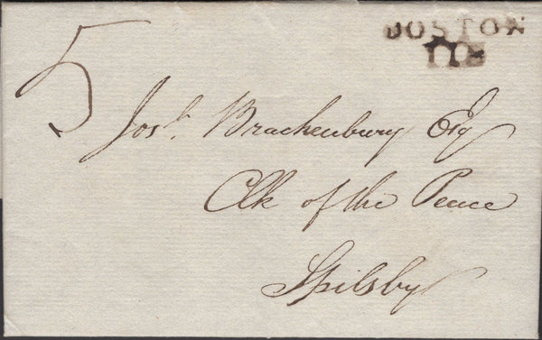 136174 1818 MAIL BOSTON, LINCS TO SPILSBY WITH 'BOSTON/119' MILEAGE MARK (LI117-124).