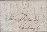136187 1839 UNIFORM FOURPENNY POST MAIL GREENOCK TO EDINBURGH WITH MANUSCRIPT '4'.